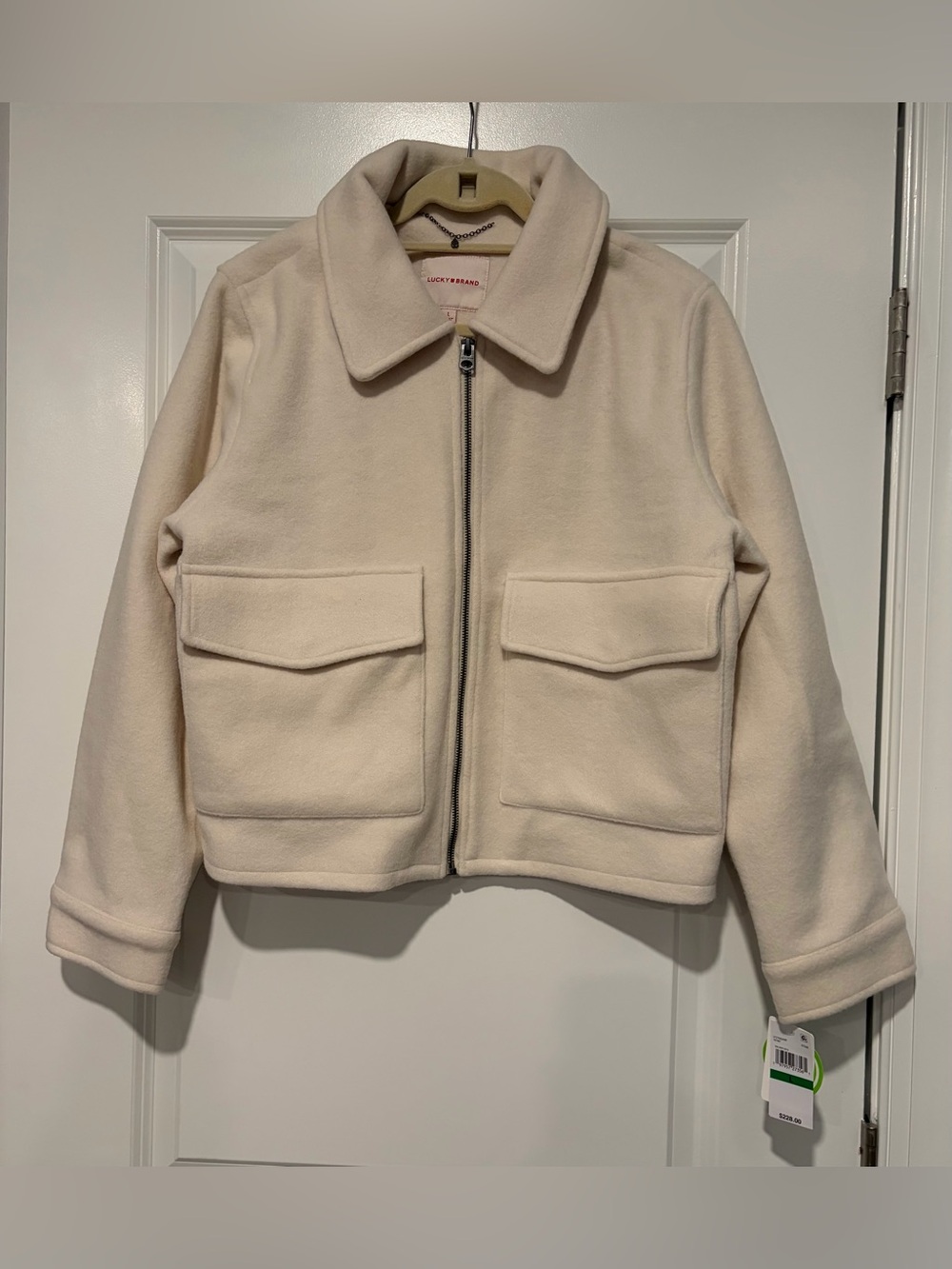 Lucky Brand Woman’s Cream Fleece Zip Jacket